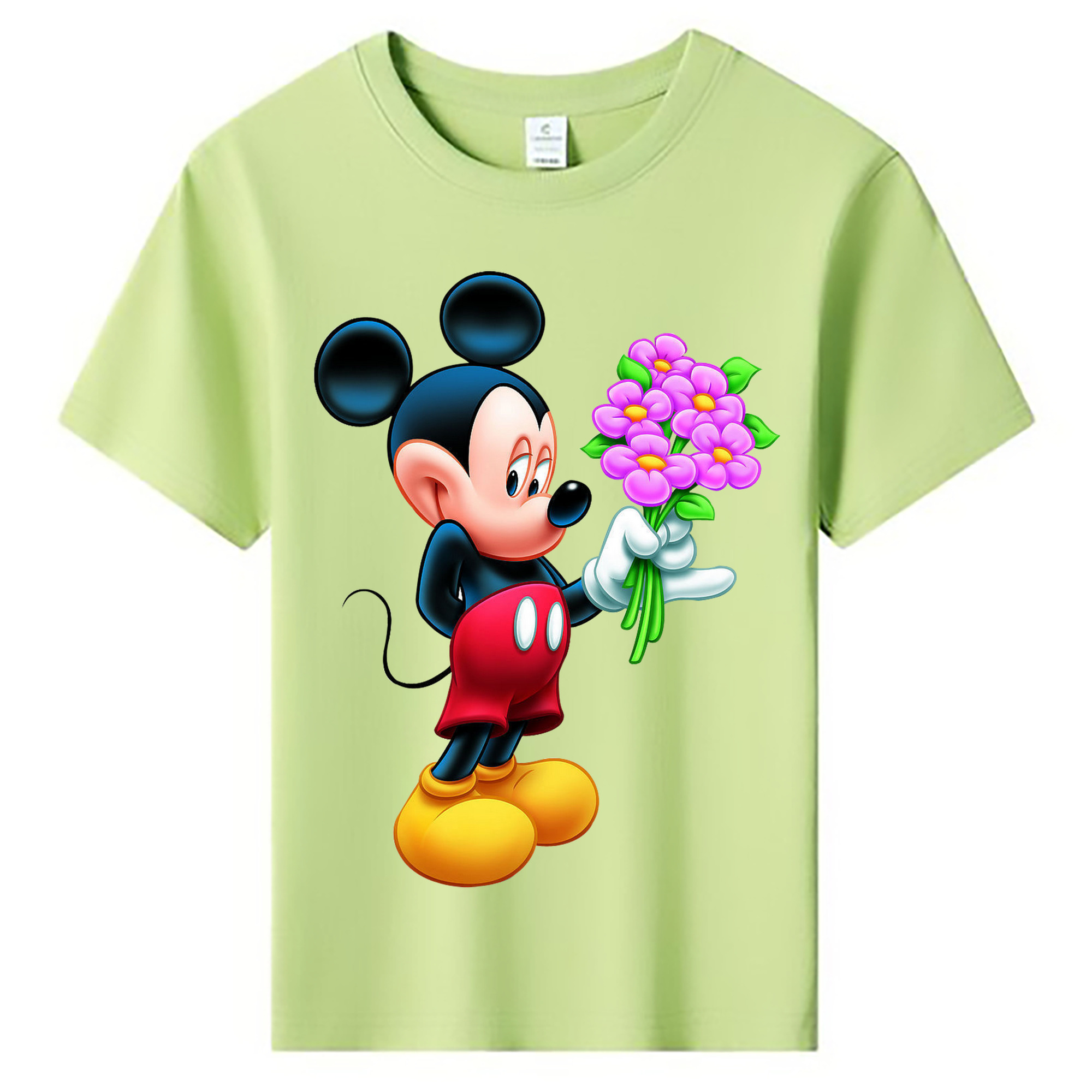 ミッキーマウス Mickey Mouse 綿100％キッズTシャツ（フロントプリント）
